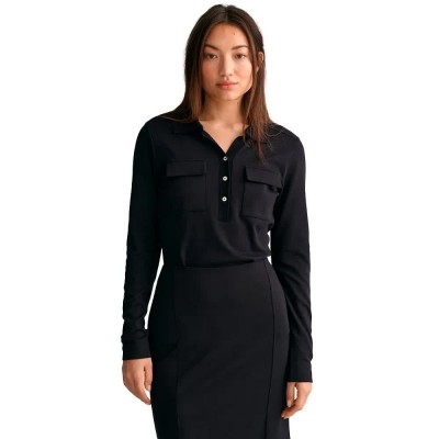 дамски,блузи,с,яка,gant,4200720,long,sleeve,polo,ebony,black,(black)