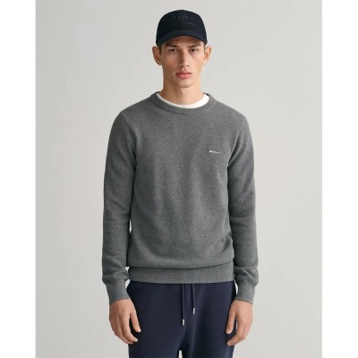 блуза,мъжки,пуловери,gant,8040521,sweater,grey,(dark,grey,melange)