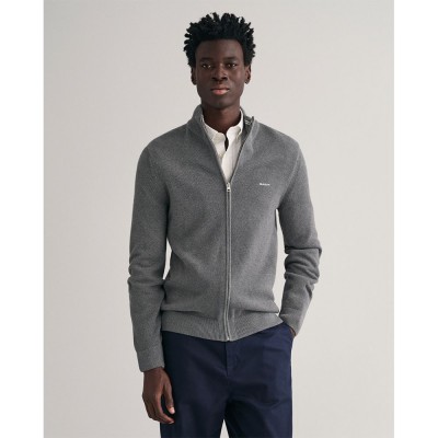 блуза,мъжки,пуловери,gant,8040524,full,zip,sweater,grey