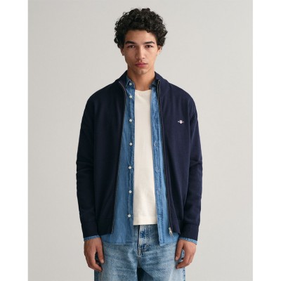 блуза,мъжки,пуловери,gant,casual,full,zip,sweater,blue