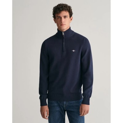 блуза,мъжки,пуловери,gant,casual,half,zip,sweater,evening,blue,(blue)