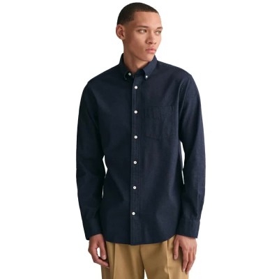 риза,с,дълъг,ръкав,мъжки,ризи,gant,melange,long,sleeve,shirt,blue,(marine)