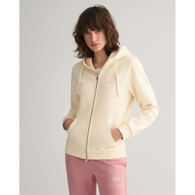 блуза,дамски,блузи,gant,reg,tonal,shield,full,zip,sweatshirt,beige,(linen)
