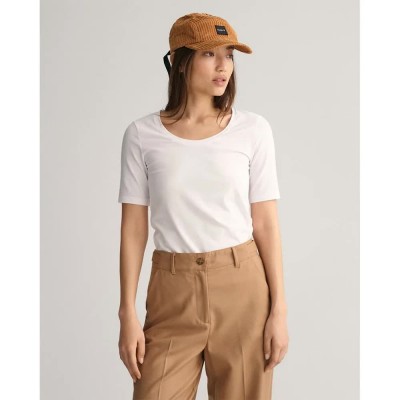 тениска,дамски,тениски,gant,scoop,short,sleeve,t,shirt,white,(white)