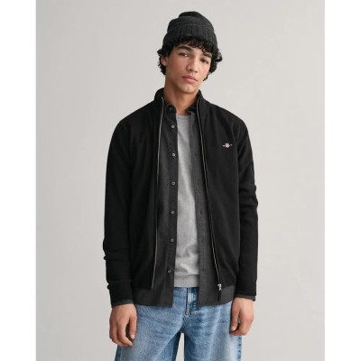 блуза,мъжки,пуловери,gant,superfine,lambswool,full,zip,sweater,black