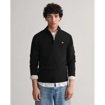 блуза,мъжки,пуловери,gant,superfine,lambswool,half,zip,sweater,black,(black)