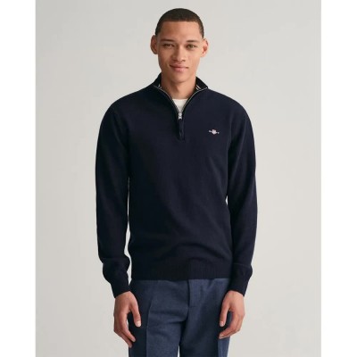 блуза,мъжки,пуловери,gant,superfine,lambswool,half,zip,sweater,marine,(blue)