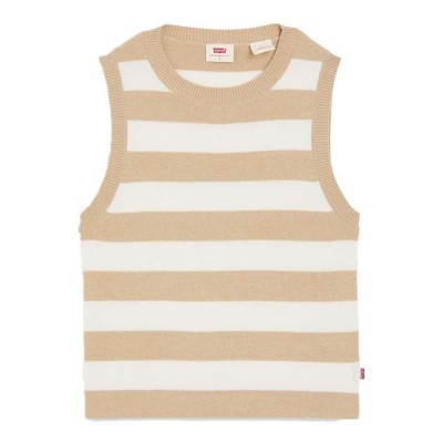 тениска,дамски,тениски,levi´s,®,ocean,sleeveless,t,shirt,abalone,stripe,safari,(beige)