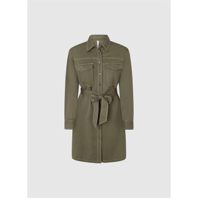 рокля,дамски,поли,и,рокли,pepe,jeans,beate,long,sleeve,short,dress,green