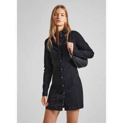 рокля,дамски,поли,и,рокли,pepe,jeans,yoni,sparkle,long,sleeve,short,dress,blue