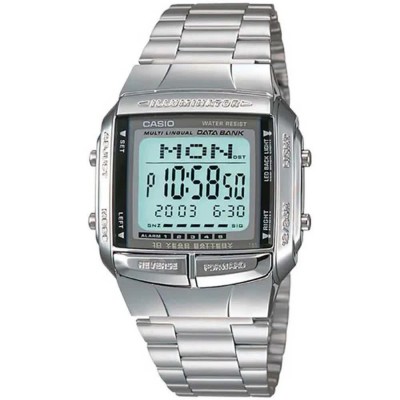 часовник,часовници,casio,databank,watch,silver