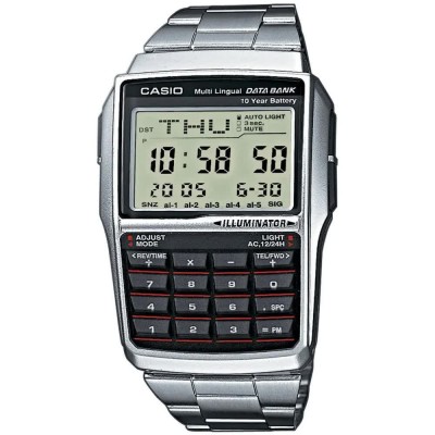 часовник,часовници,casio,databank,watch,silver,grey,silver,grey,lcd,black,(silver)