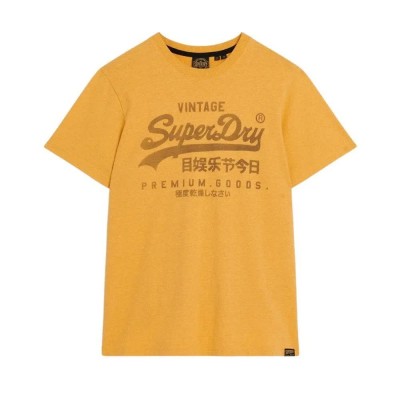 тениска,мъжки,тениски,superdry,classic,vintage,logo,heritage,short,sleeve,t,shirt,amber,yellow,marl,(yellow)