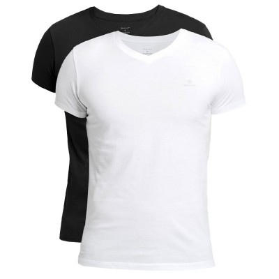 тениска,мъжки,тениски,gant,901002118,short,sleeve,v,neck,t,shirt,white,black