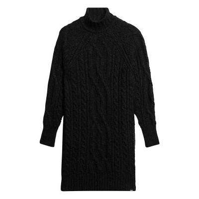 рокля,дамски,поли,и,рокли,superdry,cable,mock,neck,long,sleeve,short,dress,black