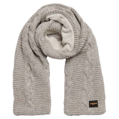 шал,ръкавици,шапки,и,шалове,superdry,cable,scarf,ice,grey,fleck,(grey)