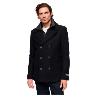 палто,мъжки,якета,superdry,pea,coat,eclipse,navy,(black)