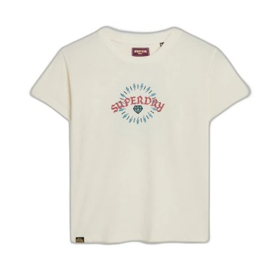 тениска,дамски,тениски,superdry,tattoo,rhinestone,fitted,short,sleeve,t,shirt,winter,white,(beige)