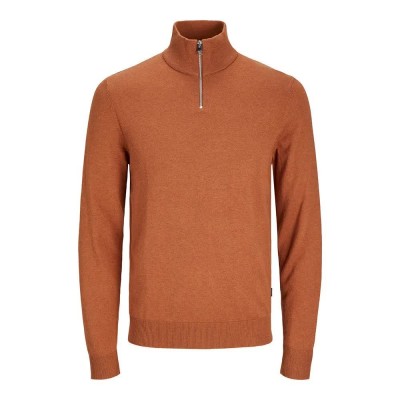 блуза,мъжки,пуловери,jack,&,jones,emil,half,zip,sweater,mocha,bisque,(orange)
