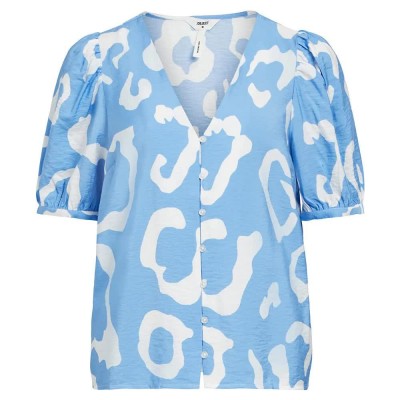 дамски,блузи,дамски,ризи,object,jacira,short,sleeve,blouse,blue,(provence,aop,cloud,dancer)
