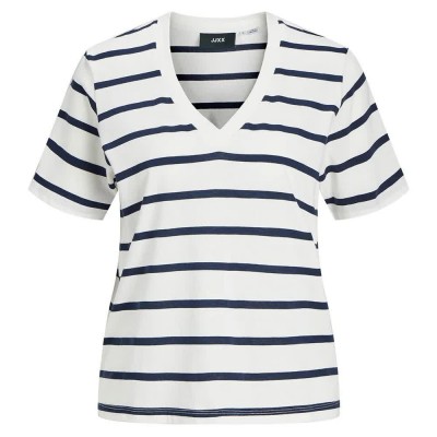 тениска,дамски,тениски,jack,&,jones,annie,reg,jjxx,short,sleeve,v,neck,t,shirt,vanilla,ice,stripes,navy,blazer,(multicolor)