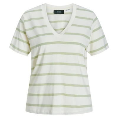 тениска,дамски,тениски,jack,&,jones,annie,reg,jjxx,short,sleeve,v,neck,t,shirt,vanilla,ice,stripes,smoke,green,(green)