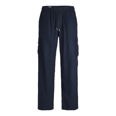 панталони,мъжки,панталони,jack,&,jones,bill,nate,linen,blend,cargo,pants,blue,(dark,navy)