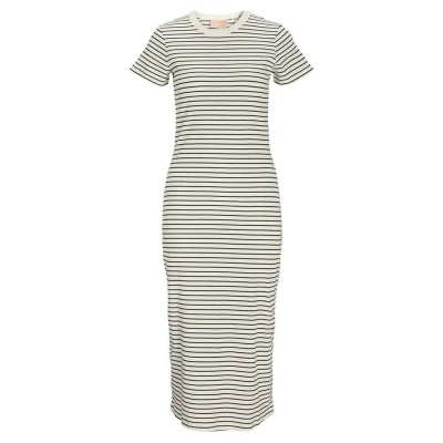 рокля,дамски,поли,и,рокли,jack,&,jones,dagmar,tight,mid,jjxx,short,sleeve,long,dress,brown,(vanilla,ice,stripes,caviar)