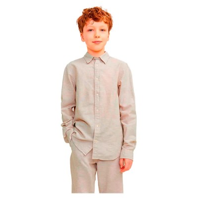 риза,с,дълъг,ръкав,детски,ризи,jack,&,jones,elinen,blend,long,sleeve,shirt,grey,(crockery)
