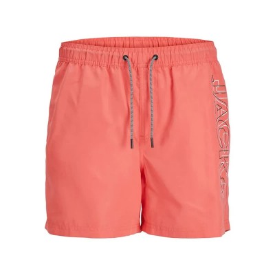 бански,гащета,мъжки,бански,костюми,jack,&,jones,fiji,double,logo,swimming,shorts,hot,coral,(orange)