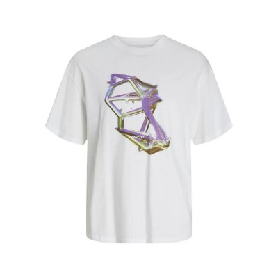 тениска,мъжки,тениски,jack,&,jones,flower,text,gc,short,sleeve,t,shirt,white,(white)