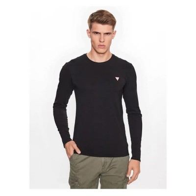 тениска,мъжки,тениски,guess,long,sleeve,t,shirt,jet,black,(black)