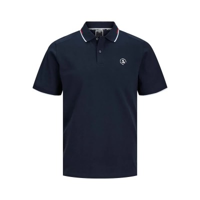 сако,мъжки,блузи,с,яка,jack,&,jones,hass,logo,short,sleeve,polo,navy,blazer,detail,white,red,details,(blue)