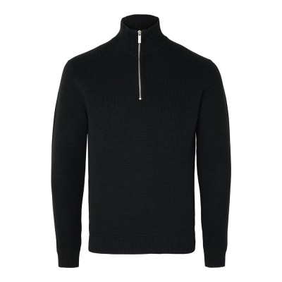 блуза,мъжки,пуловери,selected,dane,half,zip,sweater,black