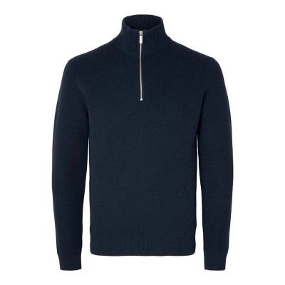 блуза,мъжки,пуловери,selected,dane,half,zip,sweater,sky,captain,(blue)