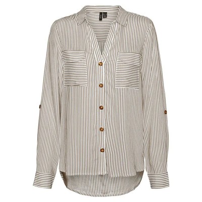 риза,с,дълъг,ръкав,дамски,блузи,дамски,ризи,vero,moda,bumpy,long,sleeve,shirt,beige,(silver,mink,stripes,snow,white)
