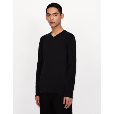 тениска,мъжки,тениски,armani,exchange,8nzm99,zja5z,long,sleeve,t,shirt,black