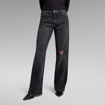 дънки,дамски,панталони,g,star,judee,loose,fit,jeans,worn,in,black,smoke,ripped,(grey)