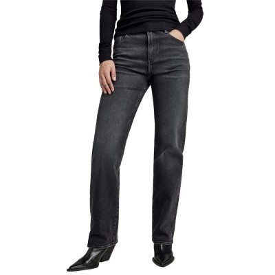 дънки,дамски,панталони,g,star,viktoria,high,straight,fit,jeans,worn,in,black,moon,(grey)