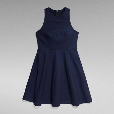 рокля,дамски,поли,и,рокли,g,star,core,fit,and,flare,sleeveless,short,dress,sartho,blue,(blue)