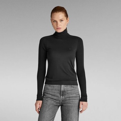 блуза,дамски,пуловери,дамски,плетени,дрехи,g,star,core,high,neck,sweater,dark,black,(black)