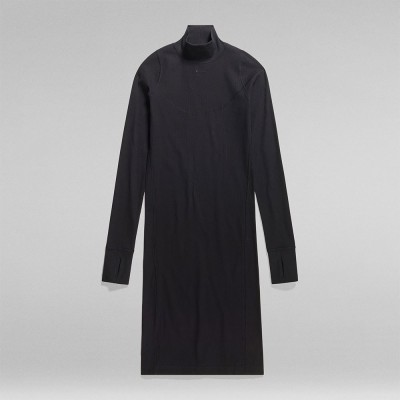 рокля,дамски,поли,и,рокли,g,star,d23500,d493,long,sleeve,long,dress,black