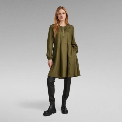 рокля,дамски,поли,и,рокли,g,star,d23603,d297,long,sleeve,short,dress,green,(dark,olive)