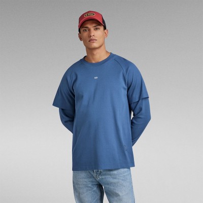 тениска,мъжки,тениски,g,star,moto,loose,long,sleeve,t,shirt,blue