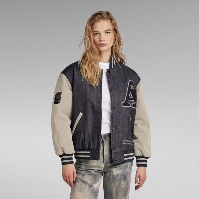 яке,дамски,якета,и,палта,g,star,varsity,bomber,jacket,grey