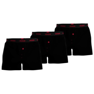 боксерки,мъжко,бельо,hugo,woven,10251717,boxers,3,units,black