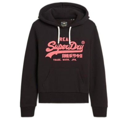 суичър,дамски,блузи,superdry,neon,vintage,logo,graphic,hoodie,bison,black,(black)