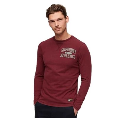 тениска,мъжки,тениски,superdry,vintage,athletic,chest,long,sleeve,t,shirt,red,(rich,burgundy)