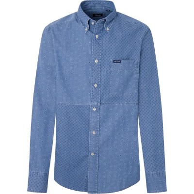 риза,с,дълъг,ръкав,мъжки,ризи,façonnable,flow,print,long,sleeve,shirt,blue