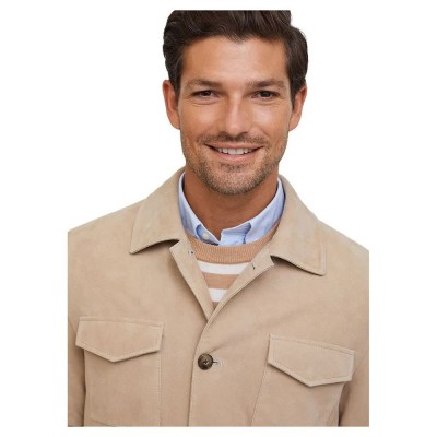 яке,мъжки,якета,façonnable,suede,safari,jacket,light,beige,(beige)